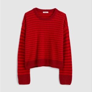 Madewell Mixed Stripe Pullover Sweater red